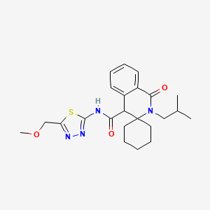 molecular formula C23H30N4O3S B11014223 2'-isobutyl-N-(5-(methoxymethyl)-1,3,4-thiadiazol-2-yl)-1'-oxo-2',4'-dihydro-1'H-spiro[cyclohexane-1,3'-isoquinoline]-4'-carboxamide 