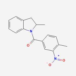 (2-methyl-2,3-dihydro-1H-indol-1-yl)(4-methyl-3-nitrophenyl)methanone