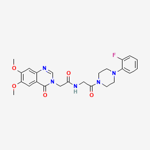 2-(6,7-dimethoxy-4-oxoquinazolin-3(4H)-yl)-N-{2-[4-(2-fluorophenyl)piperazin-1-yl]-2-oxoethyl}acetamide