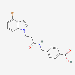 molecular formula C19H17BrN2O3 B11014239 4-({[3-(4-bromo-1H-indol-1-yl)propanoyl]amino}methyl)benzoic acid 