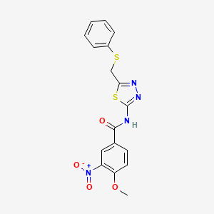 molecular formula C17H14N4O4S2 B11014240 4-methoxy-3-nitro-N-{5-[(phenylsulfanyl)methyl]-1,3,4-thiadiazol-2-yl}benzamide 