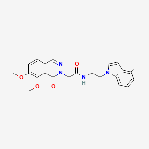 molecular formula C23H24N4O4 B11014248 2-[7,8-dimethoxy-1-oxo-2(1H)-phthalazinyl]-N-[2-(4-methyl-1H-indol-1-yl)ethyl]acetamide 