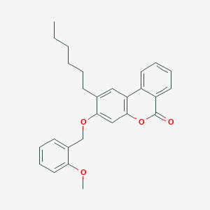 2-hexyl-3-[(2-methoxybenzyl)oxy]-6H-benzo[c]chromen-6-one