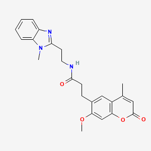 molecular formula C24H25N3O4 B11014252 3-(7-methoxy-4-methyl-2-oxo-2H-chromen-6-yl)-N-[2-(1-methyl-1H-benzimidazol-2-yl)ethyl]propanamide 