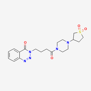 molecular formula C19H25N5O4S B11014259 3-{4-[4-(1,1-dioxidotetrahydrothiophen-3-yl)piperazin-1-yl]-4-oxobutyl}-1,2,3-benzotriazin-4(3H)-one 