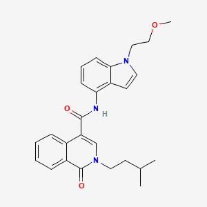 molecular formula C26H29N3O3 B11014272 N-[1-(2-methoxyethyl)-1H-indol-4-yl]-2-(3-methylbutyl)-1-oxo-1,2-dihydroisoquinoline-4-carboxamide 