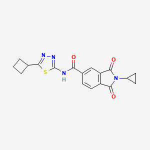 N-[(2Z)-5-cyclobutyl-1,3,4-thiadiazol-2(3H)-ylidene]-2-cyclopropyl-1,3-dioxo-2,3-dihydro-1H-isoindole-5-carboxamide