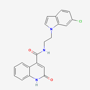 molecular formula C20H16ClN3O2 B11014289 N-[2-(6-chloro-1H-indol-1-yl)ethyl]-2-hydroxyquinoline-4-carboxamide 