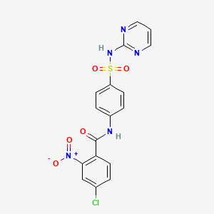 molecular formula C17H12ClN5O5S B11014302 4-chloro-2-nitro-N-[4-(pyrimidin-2-ylsulfamoyl)phenyl]benzamide 