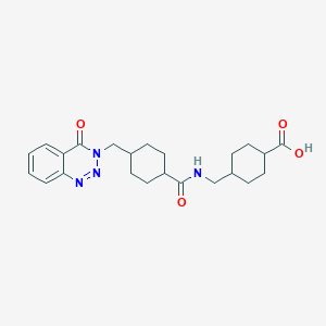 molecular formula C23H30N4O4 B11014333 4-{[({4-[(4-oxo-1,2,3-benzotriazin-3(4H)-yl)methyl]cyclohexyl}carbonyl)amino]methyl}cyclohexanecarboxylic acid 