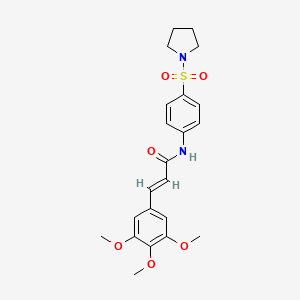 molecular formula C22H26N2O6S B11014345 (2E)-N-[4-(pyrrolidin-1-ylsulfonyl)phenyl]-3-(3,4,5-trimethoxyphenyl)prop-2-enamide 