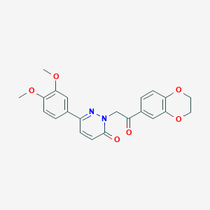 molecular formula C22H20N2O6 B11014357 2-[2-(2,3-dihydro-1,4-benzodioxin-6-yl)-2-oxoethyl]-6-(3,4-dimethoxyphenyl)pyridazin-3(2H)-one 