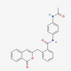 molecular formula C25H20N2O4 B11014366 N-[4-(acetylamino)phenyl]-2-[(1-oxo-1H-isochromen-3-yl)methyl]benzamide 