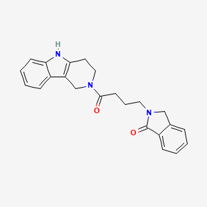 molecular formula C23H23N3O2 B11014383 2-[4-oxo-4-(1,3,4,5-tetrahydro-2H-pyrido[4,3-b]indol-2-yl)butyl]-2,3-dihydro-1H-isoindol-1-one 