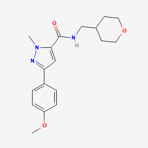 molecular formula C18H23N3O3 B11014422 3-(4-methoxyphenyl)-1-methyl-N-(tetrahydro-2H-pyran-4-ylmethyl)-1H-pyrazole-5-carboxamide 