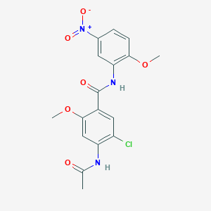 molecular formula C17H16ClN3O6 B11014433 4-(acetylamino)-5-chloro-2-methoxy-N-(2-methoxy-5-nitrophenyl)benzamide 