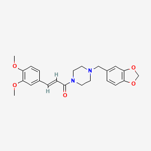 molecular formula C23H26N2O5 B11014440 1-(1,3-benzodioxol-5-ylmethyl)-4-[(2E)-3-(3,4-dimethoxyphenyl)prop-2-enoyl]piperazine 