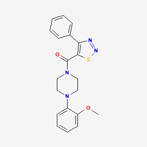 molecular formula C20H20N4O2S B11014442 (4-(2-Methoxyphenyl)piperazin-1-yl)(4-phenyl-1,2,3-thiadiazol-5-yl)methanone 