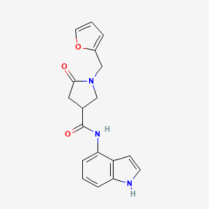 1-(furan-2-ylmethyl)-N-(1H-indol-4-yl)-5-oxopyrrolidine-3-carboxamide