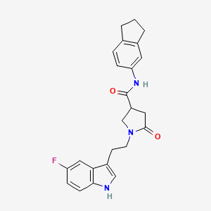 molecular formula C24H24FN3O2 B11014498 N-(2,3-dihydro-1H-inden-5-yl)-1-[2-(5-fluoro-1H-indol-3-yl)ethyl]-5-oxopyrrolidine-3-carboxamide 