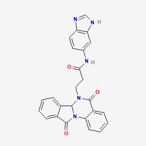 N-(1H-benzimidazol-5-yl)-3-(5,11-dioxo-6a,11-dihydroisoindolo[2,1-a]quinazolin-6(5H)-yl)propanamide