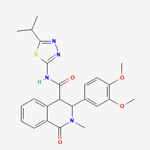 3-(3,4-dimethoxyphenyl)-2-methyl-1-oxo-N-[(2Z)-5-(propan-2-yl)-1,3,4-thiadiazol-2(3H)-ylidene]-1,2,3,4-tetrahydroisoquinoline-4-carboxamide