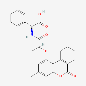 (2S)-({2-[(3-methyl-6-oxo-7,8,9,10-tetrahydro-6H-benzo[c]chromen-1-yl)oxy]propanoyl}amino)(phenyl)ethanoic acid