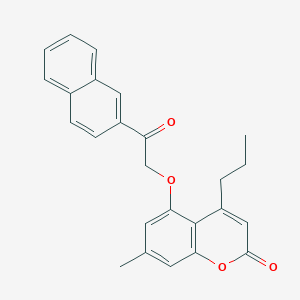 molecular formula C25H22O4 B11014523 7-methyl-5-[2-(naphthalen-2-yl)-2-oxoethoxy]-4-propyl-2H-chromen-2-one 