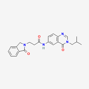 molecular formula C23H24N4O3 B11014568 N-[3-(2-methylpropyl)-4-oxo-3,4-dihydroquinazolin-6-yl]-3-(1-oxo-1,3-dihydro-2H-isoindol-2-yl)propanamide 