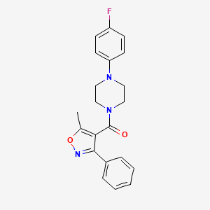 molecular formula C21H20FN3O2 B11014569 [4-(4-Fluorophenyl)piperazin-1-yl](5-methyl-3-phenyl-1,2-oxazol-4-yl)methanone 