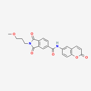 molecular formula C22H18N2O6 B11014583 2-(3-methoxypropyl)-1,3-dioxo-N-(2-oxo-2H-chromen-6-yl)-2,3-dihydro-1H-isoindole-5-carboxamide 