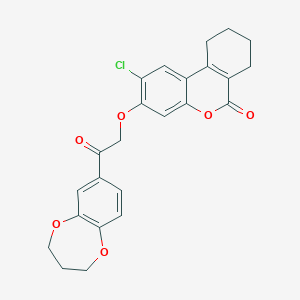 molecular formula C24H21ClO6 B11014600 2-chloro-3-[2-(3,4-dihydro-2H-1,5-benzodioxepin-7-yl)-2-oxoethoxy]-7,8,9,10-tetrahydro-6H-benzo[c]chromen-6-one 