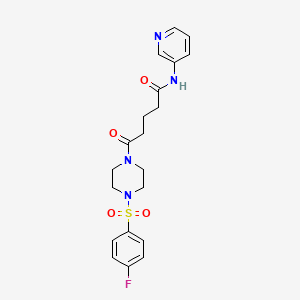 molecular formula C20H23FN4O4S B11014601 5-{4-[(4-fluorophenyl)sulfonyl]piperazin-1-yl}-5-oxo-N-(pyridin-3-yl)pentanamide 