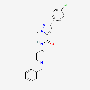 molecular formula C23H25ClN4O B11014606 N-(1-benzyl-4-piperidyl)-3-(4-chlorophenyl)-1-methyl-1H-pyrazole-5-carboxamide 