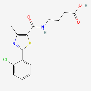 molecular formula C15H15ClN2O3S B11014613 4-({[2-(2-Chlorophenyl)-4-methyl-1,3-thiazol-5-yl]carbonyl}amino)butanoic acid 