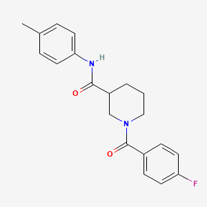 molecular formula C20H21FN2O2 B11014617 1-(4-fluorobenzoyl)-N-(4-methylphenyl)piperidine-3-carboxamide 