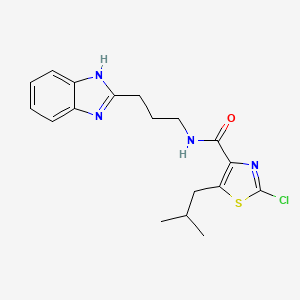 N-[3-(1H-benzimidazol-2-yl)propyl]-2-chloro-5-(2-methylpropyl)-1,3-thiazole-4-carboxamide