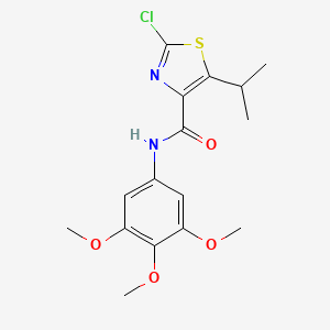 molecular formula C16H19ClN2O4S B11014625 2-chloro-5-(propan-2-yl)-N-(3,4,5-trimethoxyphenyl)-1,3-thiazole-4-carboxamide 