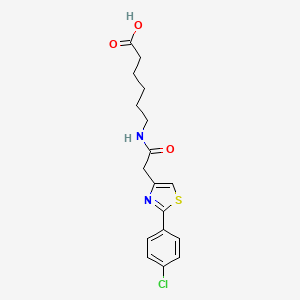 molecular formula C17H19ClN2O3S B11014646 6-({[2-(4-Chlorophenyl)-1,3-thiazol-4-yl]acetyl}amino)hexanoic acid 