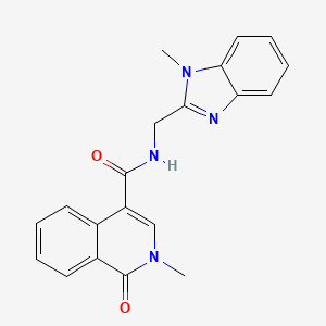 molecular formula C20H18N4O2 B11014664 2-methyl-N-[(1-methyl-1H-benzimidazol-2-yl)methyl]-1-oxo-1,2-dihydroisoquinoline-4-carboxamide 