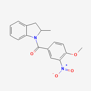 molecular formula C17H16N2O4 B11014675 (4-methoxy-3-nitrophenyl)(2-methyl-2,3-dihydro-1H-indol-1-yl)methanone 