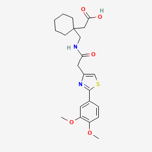 {1-[({[2-(3,4-Dimethoxyphenyl)-1,3-thiazol-4-yl]acetyl}amino)methyl]cyclohexyl}acetic acid