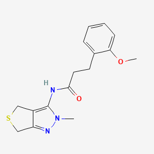 molecular formula C16H19N3O2S B11014689 3-(2-methoxyphenyl)-N-(2-methyl-2,6-dihydro-4H-thieno[3,4-c]pyrazol-3-yl)propanamide 