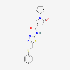 1-cyclopentyl-5-oxo-N-{5-[(phenylsulfanyl)methyl]-1,3,4-thiadiazol-2-yl}pyrrolidine-3-carboxamide