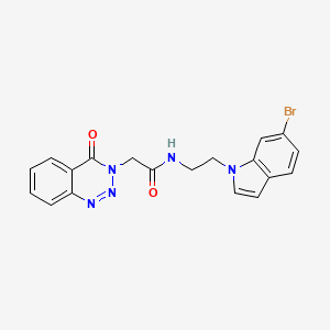 molecular formula C19H16BrN5O2 B11014725 N-[2-(6-bromo-1H-indol-1-yl)ethyl]-2-(4-oxo-1,2,3-benzotriazin-3(4H)-yl)acetamide 