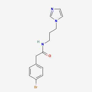 2-(4-bromophenyl)-N-[3-(1H-imidazol-1-yl)propyl]acetamide