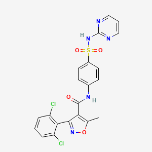 molecular formula C21H15Cl2N5O4S B11014786 3-(2,6-dichlorophenyl)-5-methyl-N-[4-(pyrimidin-2-ylsulfamoyl)phenyl]-1,2-oxazole-4-carboxamide 