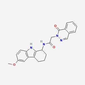 molecular formula C23H22N4O3 B11014793 N-(6-methoxy-2,3,4,9-tetrahydro-1H-carbazol-1-yl)-2-(1-oxophthalazin-2(1H)-yl)acetamide 