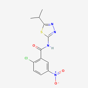 molecular formula C12H11ClN4O3S B11014800 2-chloro-5-nitro-N-[5-(propan-2-yl)-1,3,4-thiadiazol-2-yl]benzamide 