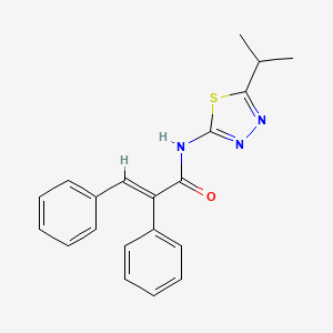 (2E)-2,3-diphenyl-N-[5-(propan-2-yl)-1,3,4-thiadiazol-2-yl]prop-2-enamide